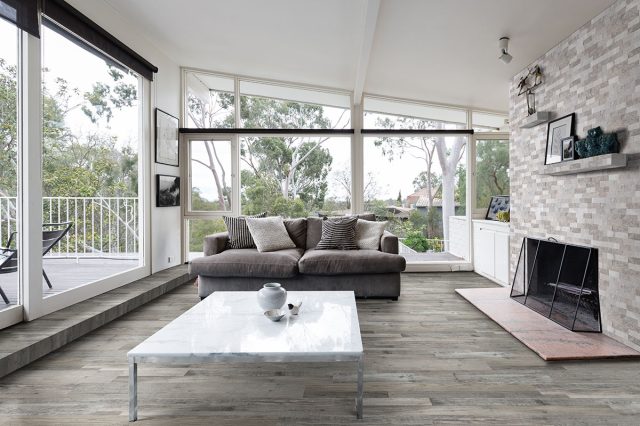 MSI Surfaces LVP – Gray-Dark Mezcla Hill by MSI Surfaces, gray-dark luxury vinyl tile flooring, detail view