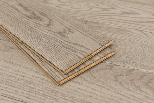 Montserrat Floor European Oak – Grey Wirebrushed by Montserrat Floor, grey european oak engineered wood flooring, detail view