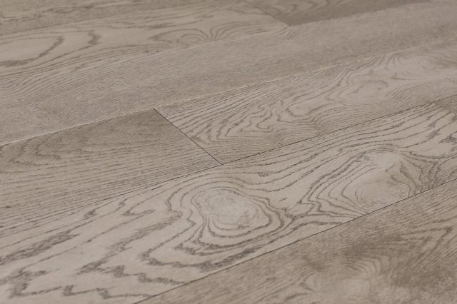 Montserrat Floor European Oak – Grey Wirebrushed by Montserrat Floor, grey european oak engineered wood flooring, detail view