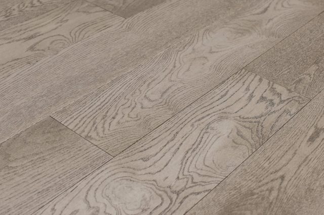 Montserrat Floor European Oak – Grey Wirebrushed by Montserrat Floor, grey european oak engineered wood flooring, detail view
