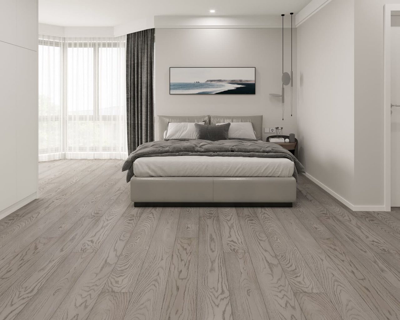 Montserrat Floor European Oak – Grey Wirebrushed by Montserrat Floor, grey european oak engineered wood flooring, detail view