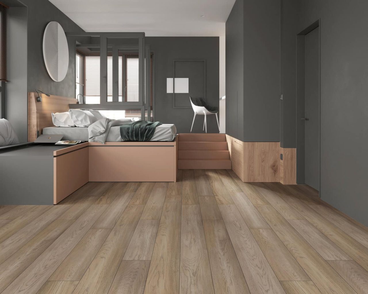 Montserrat Floor European Oak – Brown Wirebrushed by Montserrat Floor, brown european oak engineered wood flooring, detail view