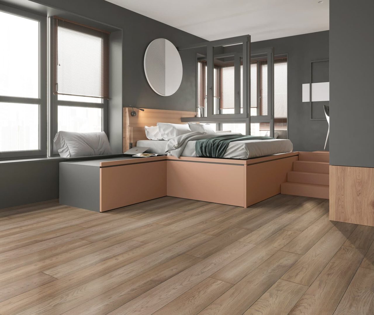 Montserrat Floor European Oak – Brown Wirebrushed by Montserrat Floor, brown european oak engineered wood flooring, detail view