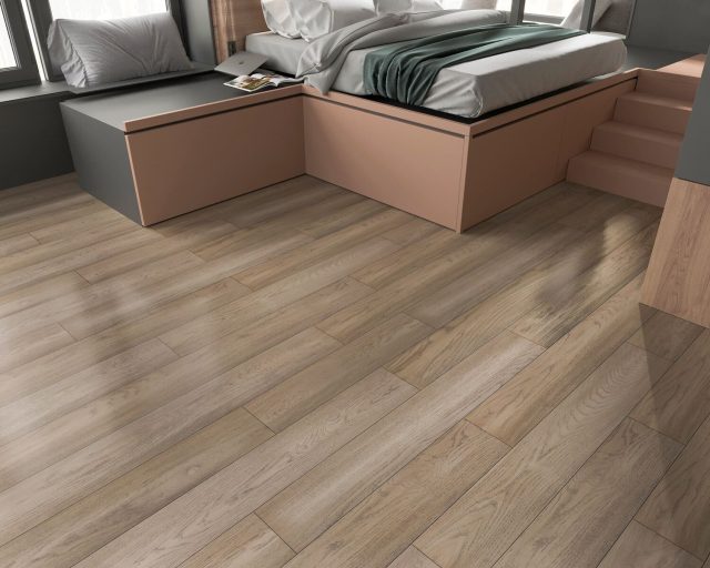 Montserrat Floor European Oak – Brown Wirebrushed by Montserrat Floor, brown european oak engineered wood flooring, detail view