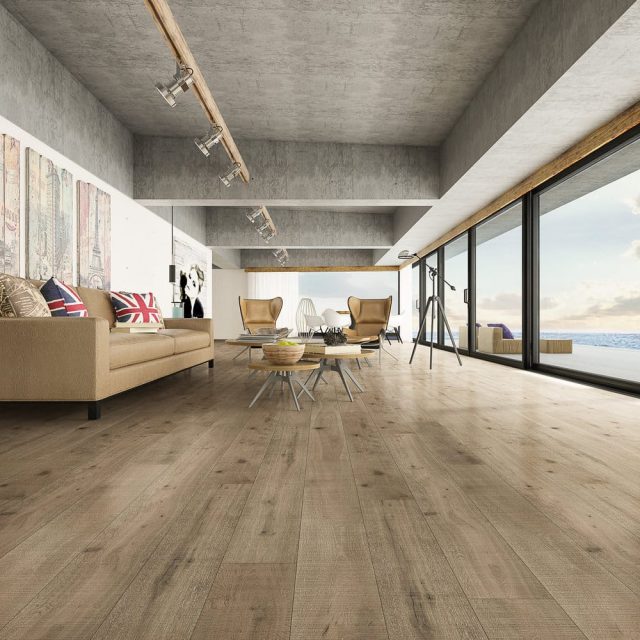 Montserrat Floor Engineered European Oak – Tan Wirebrushed by Montserrat Floor, tan european oak engineered wood flooring, detail view