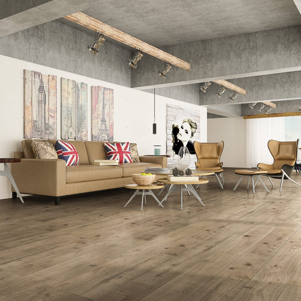 Montserrat Floor Engineered European Oak – Tan Wirebrushed by Montserrat Floor, tan european oak engineered wood flooring, detail view