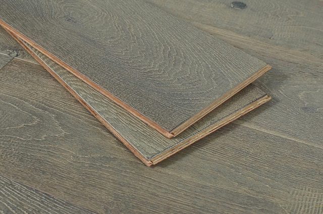 Montserrat Floor Engineered European Oak – Tan Wirebrushed by Montserrat Floor, tan european oak engineered wood flooring, detail view