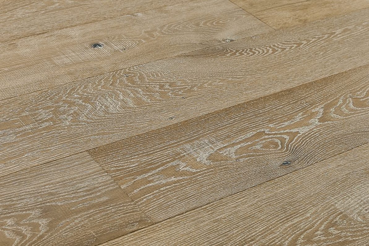 Montserrat Floor Engineered European Oak – Tan Wirebrushed by Montserrat Floor, tan european oak engineered wood flooring, detail view