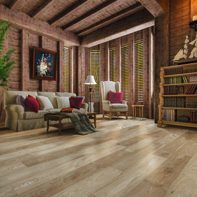 Montserrat Floor Engineered European Oak – Tan Wirebrushed by Montserrat Floor, tan european oak engineered wood flooring, detail view