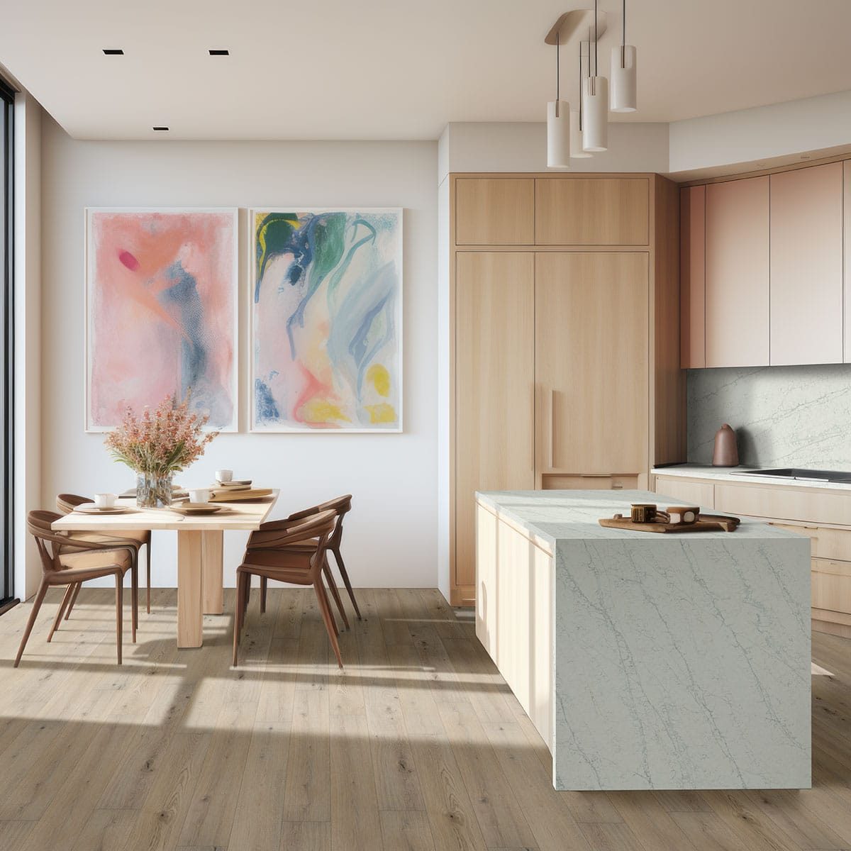 MSI Surfaces LVP – Blonde by MSI Surfaces, blonde luxury vinyl tile flooring, detail view