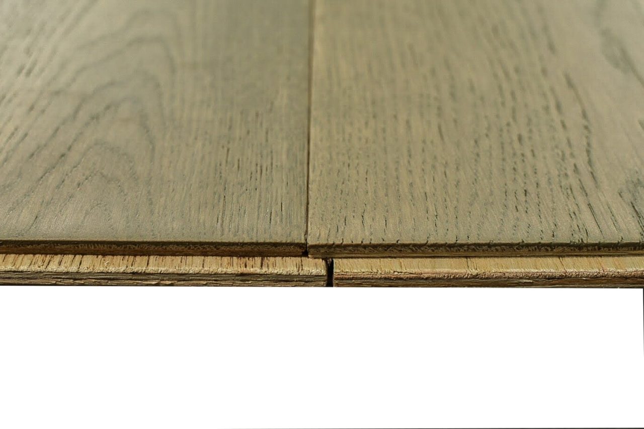 Montserrat Floor White Oak – Rustic Taupe Handscraped by Montserrat Floor, gray white oak engineered wood flooring, detail view
