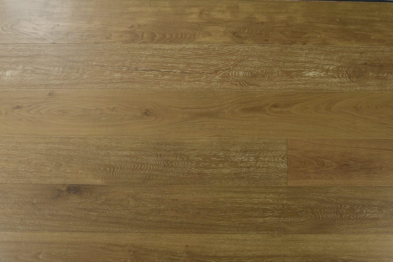 Montserrat Floor White Oak – Smokey Champagne Handscraped by Montserrat Floor, gray white oak engineered wood flooring, plank sample