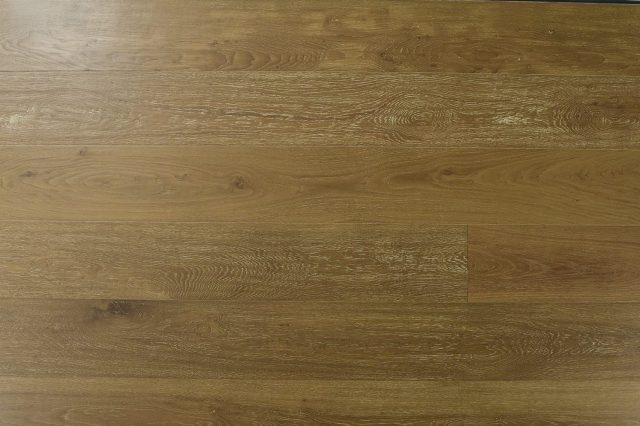 Montserrat Floor White Oak – Smokey Champagne Handscraped by Montserrat Floor, gray white oak engineered wood flooring, plank sample