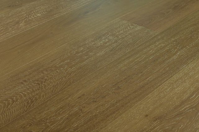 Montserrat Floor White Oak – Smokey Champagne Handscraped by Montserrat Floor, gray white oak engineered wood flooring, detail view