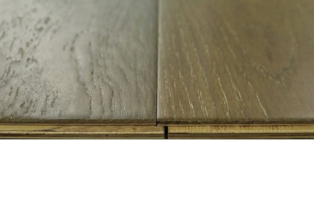 Montserrat Floor White Oak – Smokey Champagne Handscraped by Montserrat Floor, gray white oak engineered wood flooring, detail view