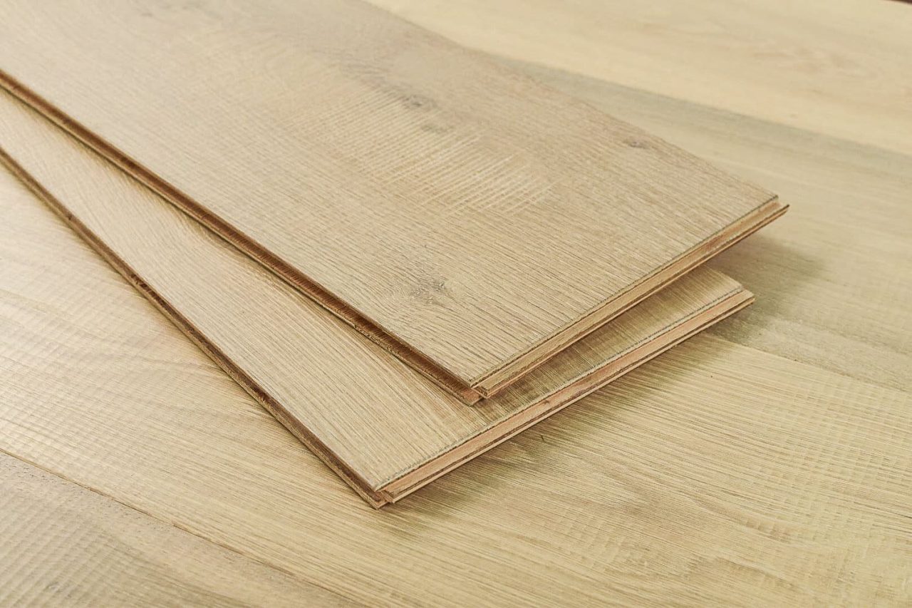 Montserrat Floor Engineered European Oak – Tan Wirebrushed by Montserrat Floor, tan european oak engineered wood flooring, detail view