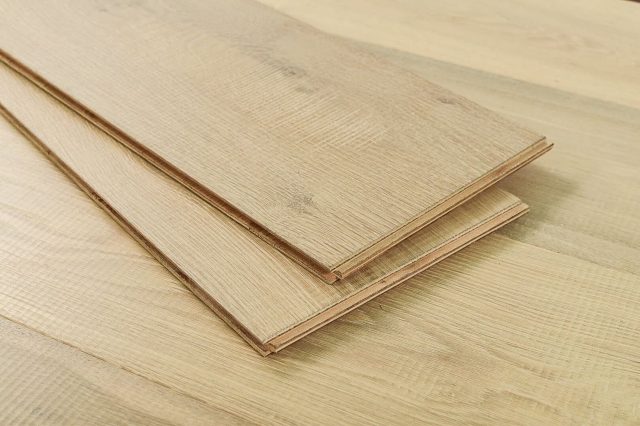 Montserrat Floor Engineered European Oak – Tan Wirebrushed by Montserrat Floor, tan european oak engineered wood flooring, detail view