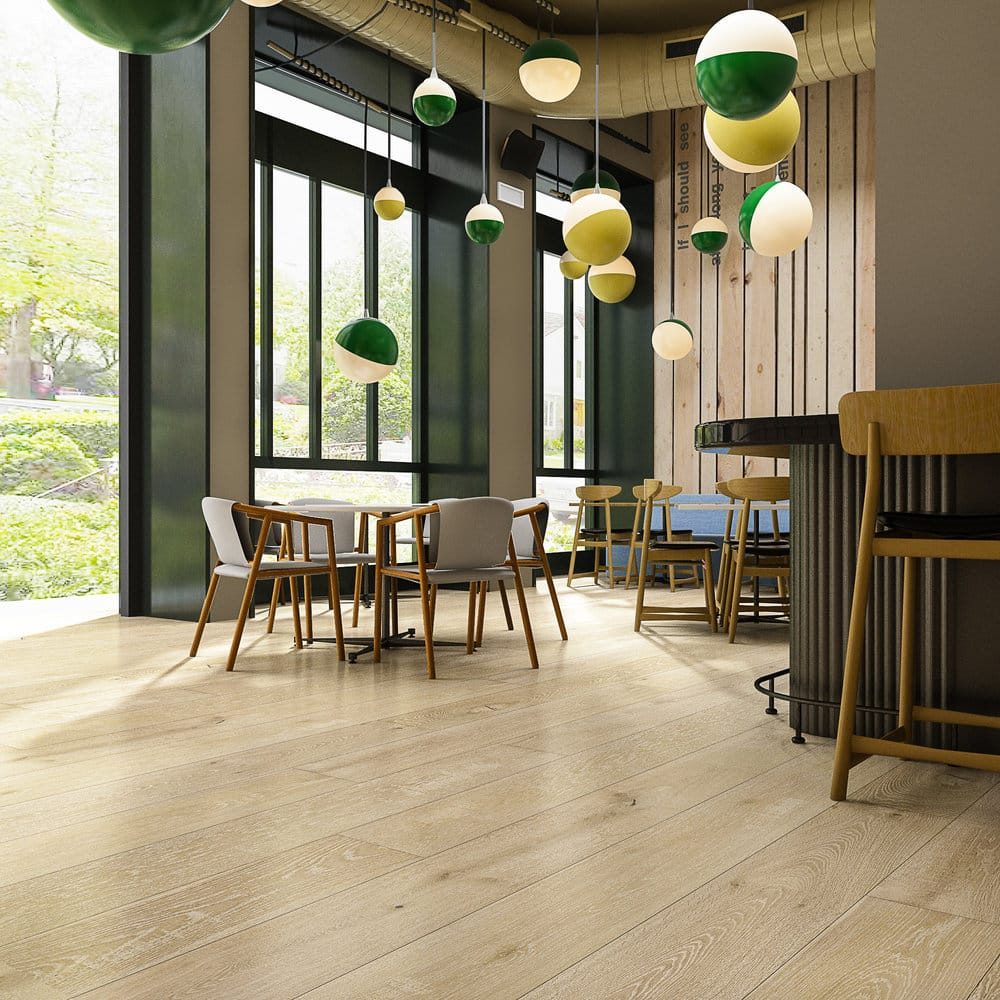 Montserrat Floor Engineered European Oak – Tan Wirebrushed by Montserrat Floor, tan european oak engineered wood flooring, detail view