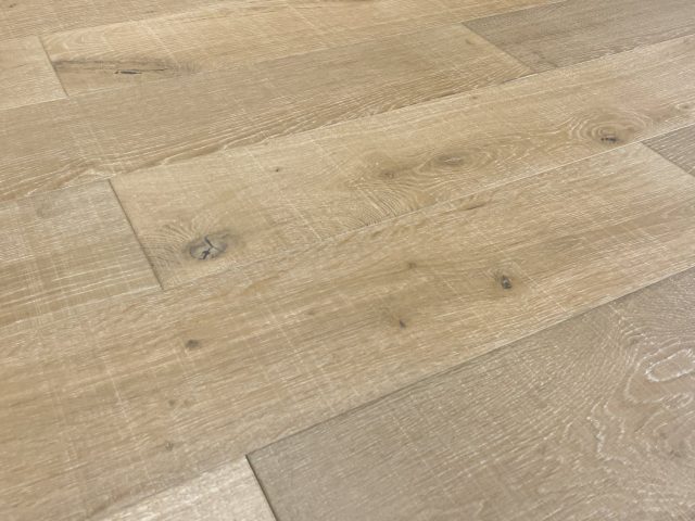 Montserrat Floor White Oak – Brown Wirebrushed by Montserrat Floor, brown white oak engineered wood flooring, detail view