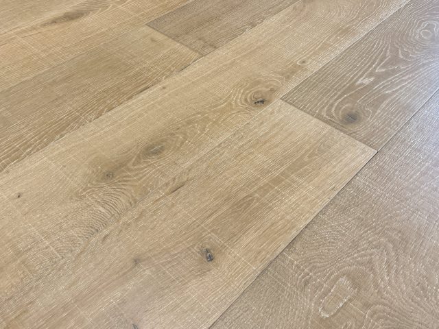 Montserrat Floor White Oak – Brown Wirebrushed by Montserrat Floor, brown white oak engineered wood flooring, detail view