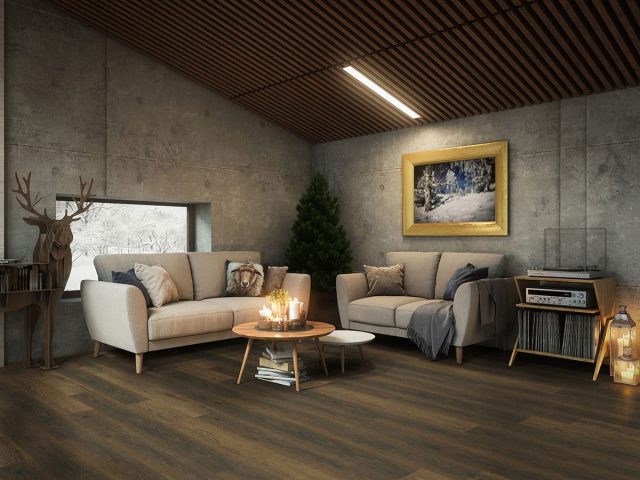 MSI Surfaces LVP – Brown by MSI Surfaces, brown luxury vinyl tile flooring, detail view