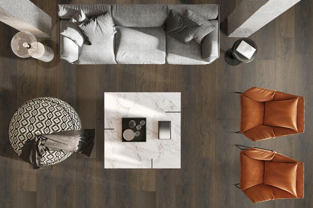MSI Surfaces LVP – Brown by MSI Surfaces, brown luxury vinyl tile flooring, detail view