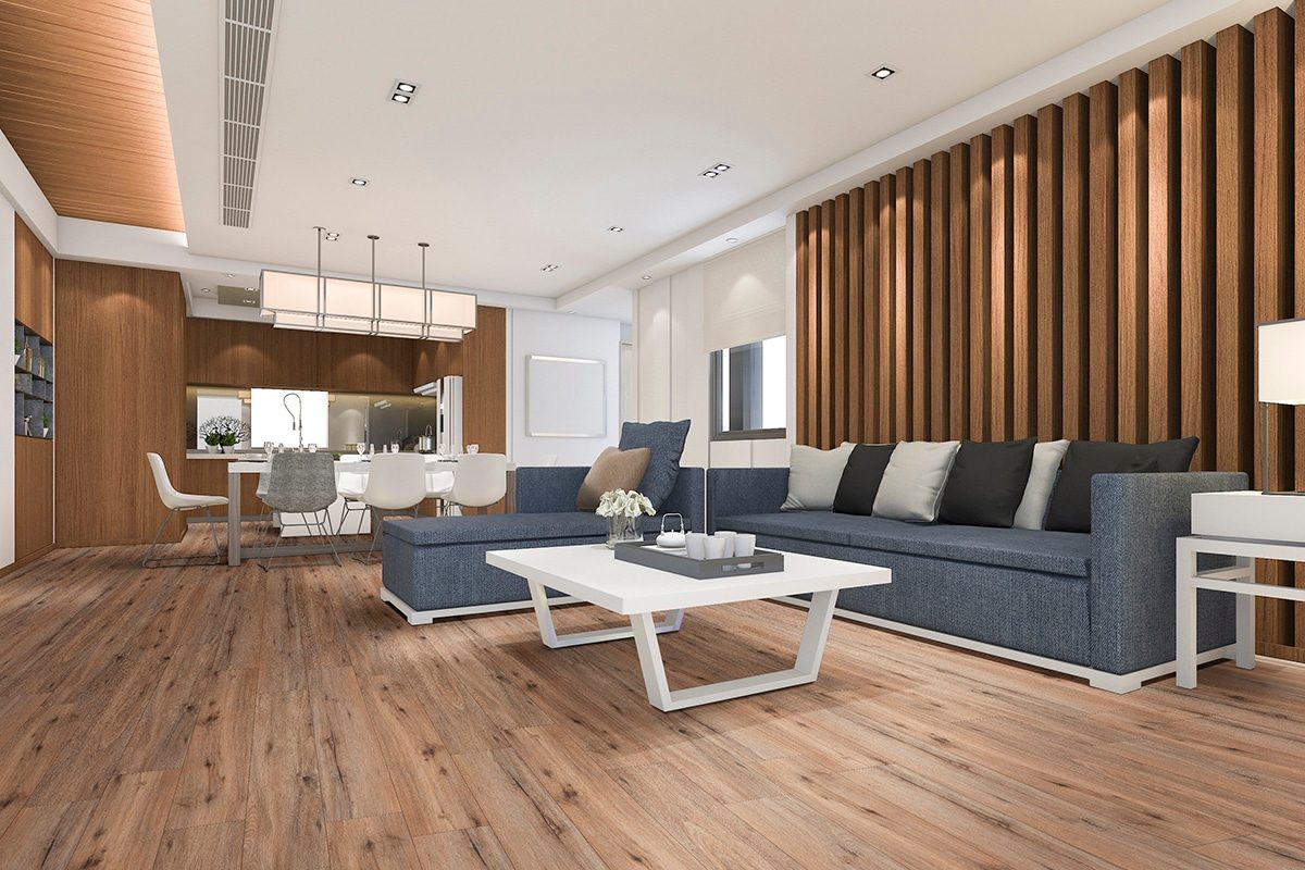 MSI Surfaces LVP – Brown Fauna by MSI Surfaces, brown luxury vinyl tile flooring, shown in a room setting (manufacturer image)