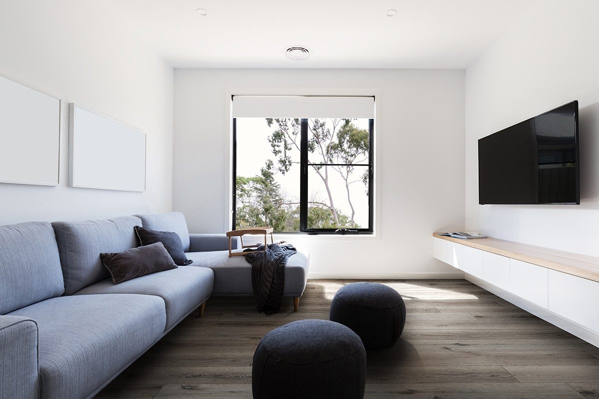 MSI Surfaces LVP – Brown by MSI Surfaces, brown luxury vinyl tile flooring, shown in a room setting (manufacturer image)
