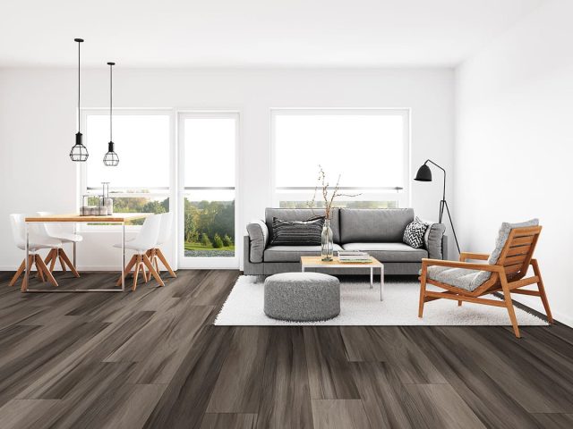 MSI Surfaces Jenta LVP – Brown by MSI Surfaces, brown luxury vinyl tile flooring, detail view
