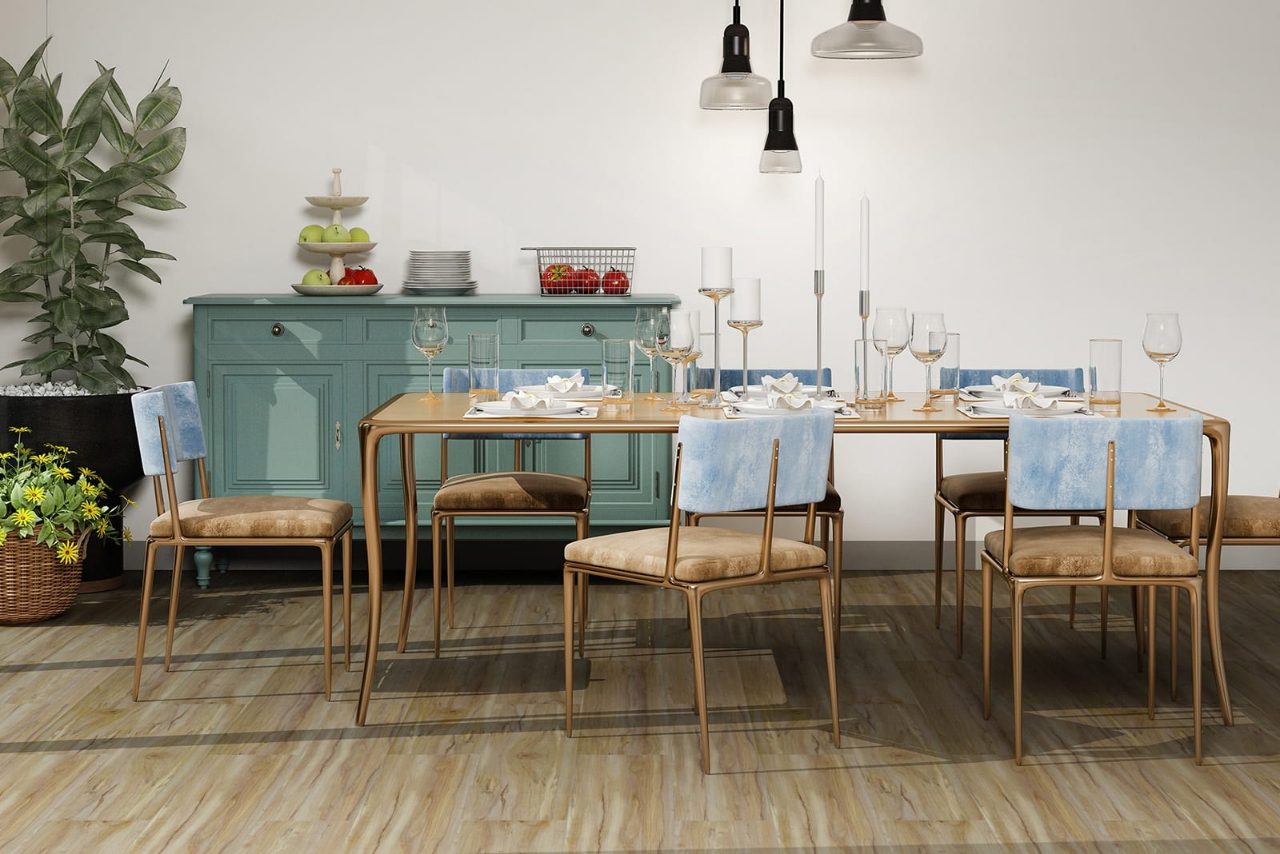 Durato Biscayne Simple – 7″ x 48″ 5mm by Durato, vinyl plank flooring, shown in a room setting (manufacturer image)