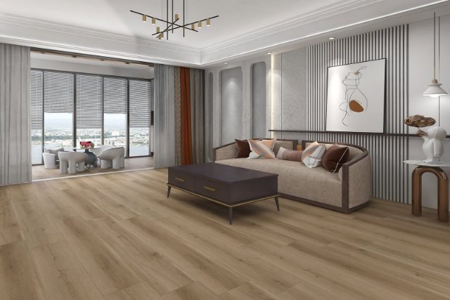 Durato Simple Myrtle Beach – 7″ x 48″ by Durato, vinyl plank flooring, shown in a room setting (manufacturer image)