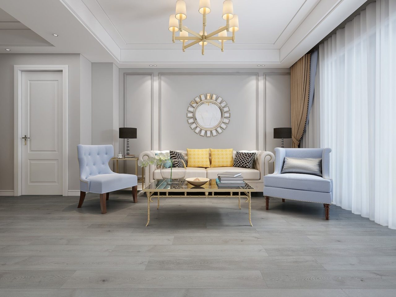 Durato Simple Mancora – 7″ x 48″ 5mm by Durato, vinyl plank flooring, shown in a room setting (manufacturer image)