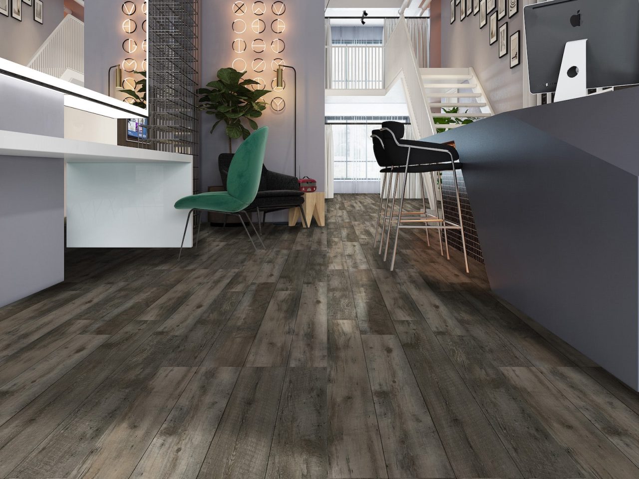 Durato Engineered Santorini – 7″ x 48″ Simple by Durato, vinyl plank flooring, shown in a room setting (manufacturer image)