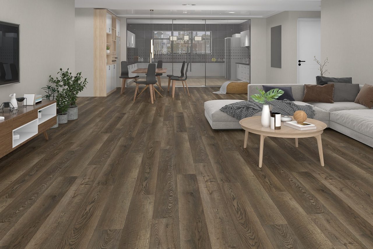 Durato Woolworth Simple – 7″x48″ 7mm by Durato, vinyl plank flooring, shown in a room setting (manufacturer image)