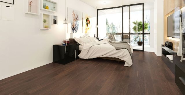 Terra Legno Engineered Simple – Dark Umber 1/2″ by Terra Legno, engineered wood flooring, shown in a room setting (manufacturer image)