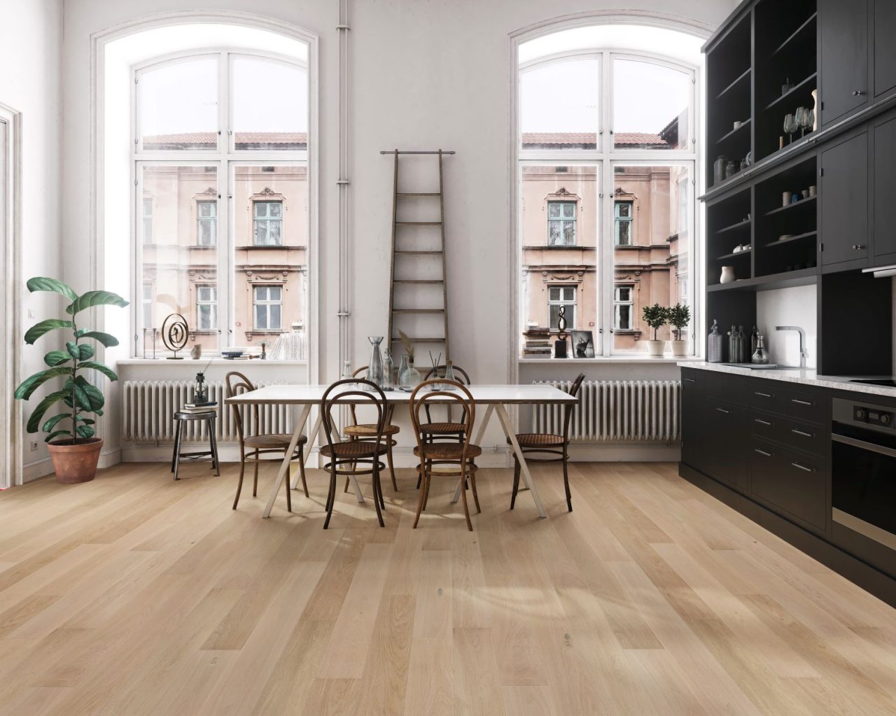 Terra Legno Engineered Desert Sand – 6″ 9/16″ by Terra Legno, engineered wood flooring, shown in a room setting (manufacturer image)