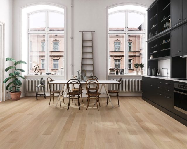 Terra Legno Engineered Desert Sand – 6″ 9/16″ by Terra Legno, engineered wood flooring, shown in a room setting (manufacturer image)