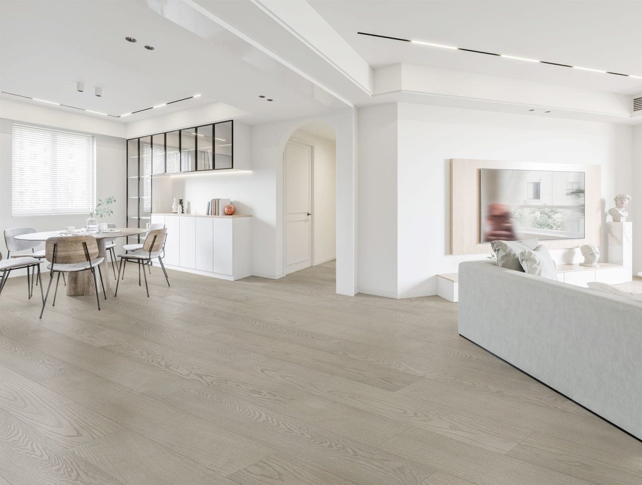 Terra Legno Simple – Gray Cloud by Terra Legno, engineered wood flooring, shown in a room setting (manufacturer image)