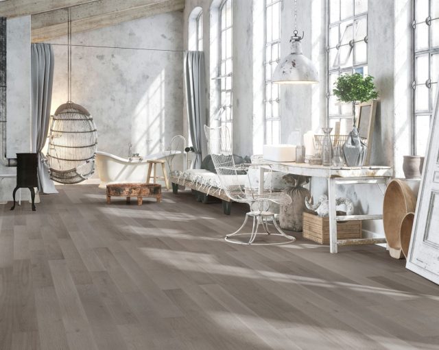 Terra Legno Simple Engineered – Gray Dusk by Terra Legno, engineered wood flooring, shown in a room setting (manufacturer image)