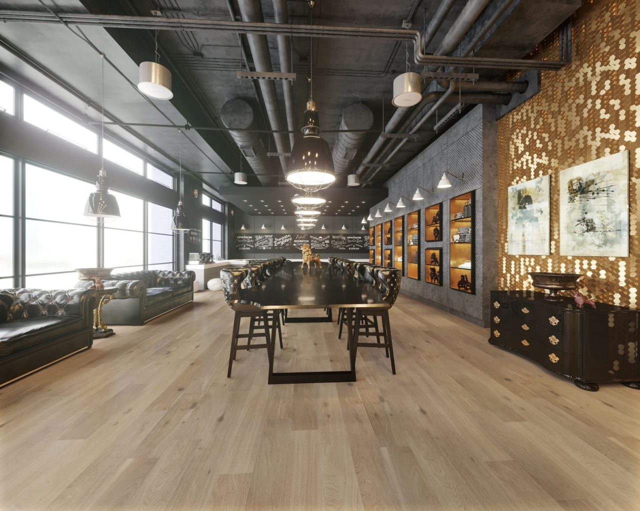 Terra Legno Simple 6″ Sand Dune by Terra Legno, engineered wood flooring, shown in a room setting (manufacturer image)