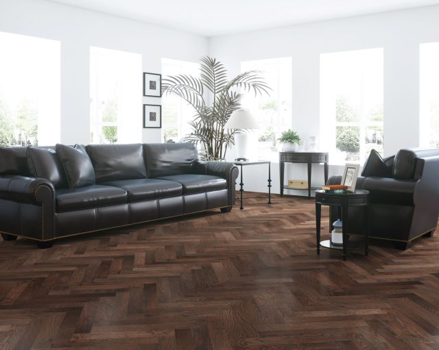 Terra Legno Engineered Wood – Smoked Umber 6″ by Terra Legno, engineered wood flooring, shown in a room setting (manufacturer image)