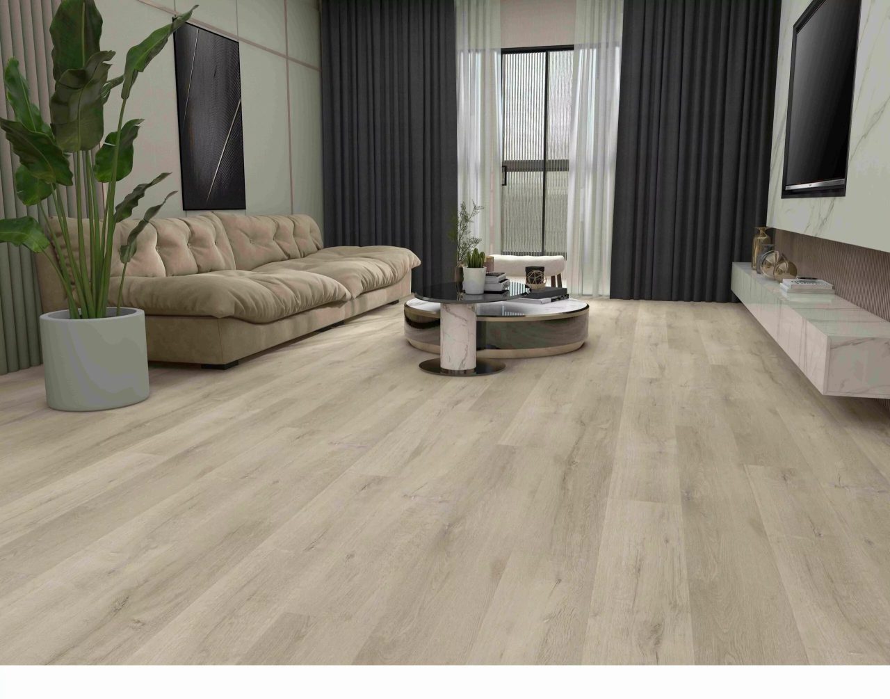 Terra Legno LVT – Tundra White by Terra Legno, luxury vinyl tile flooring, shown in a room setting (manufacturer image)