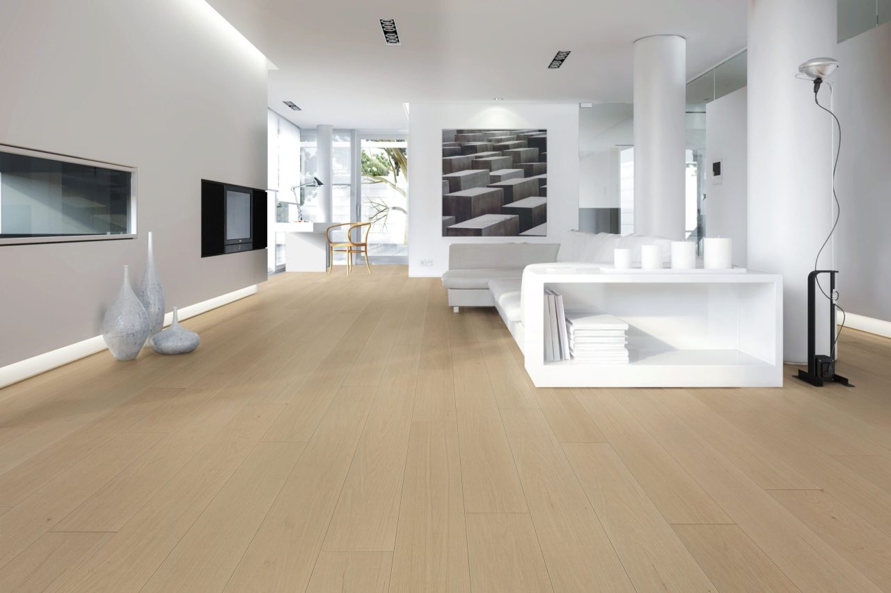 Terra Legno Engineered Zen Light – Simple 6 1/2″ by Terra Legno, engineered wood flooring, shown in a room setting (manufacturer image)
