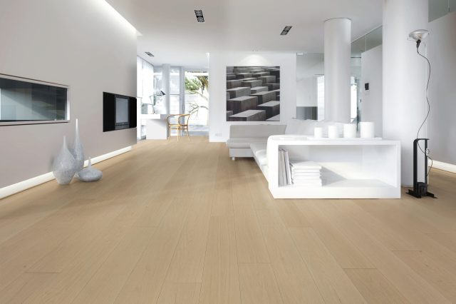 Terra Legno Engineered Zen Light – Simple 6 1/2″ by Terra Legno, engineered wood flooring, shown in a room setting (manufacturer image)