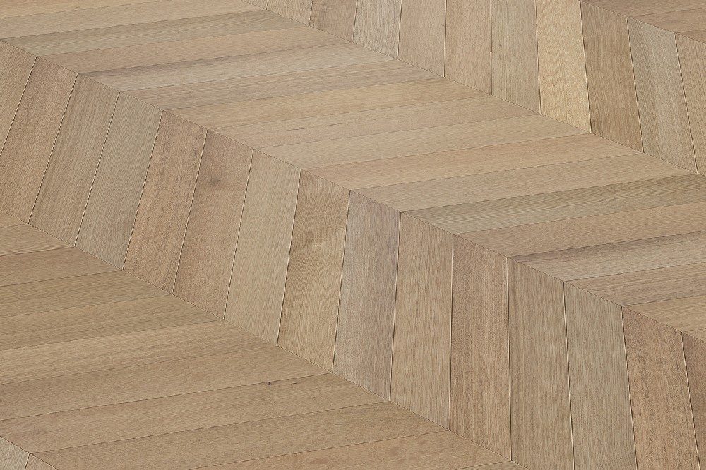 GALAXY -European Oak -Azure Chevron R&Q by Compass Flooring, engineered wood flooring, plank sample